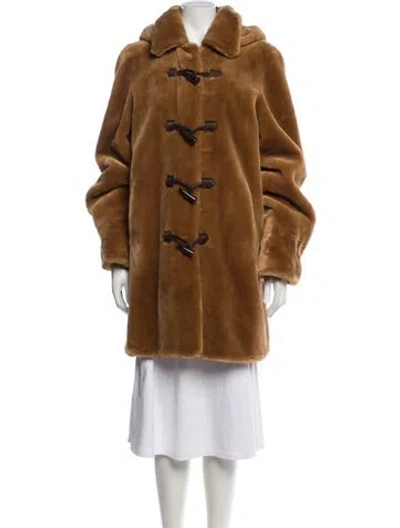 Pre-owned Dennis Basso Faux Fur Coat In Neutral
