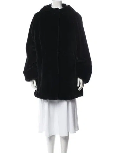 Pre-owned Dennis Basso Faux Fur Faux Fur Coat In Black