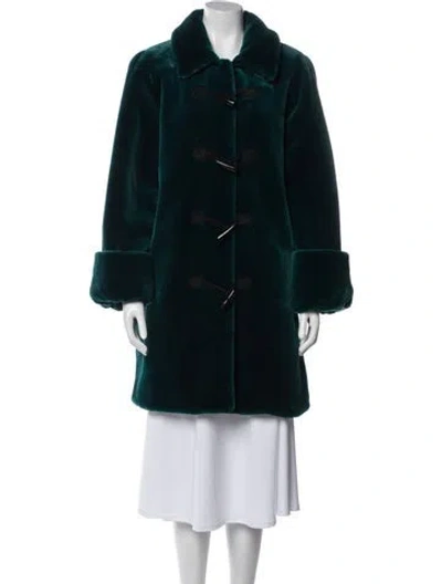 Pre-owned Dennis Basso Faux Fur Faux Fur Coat In Blue