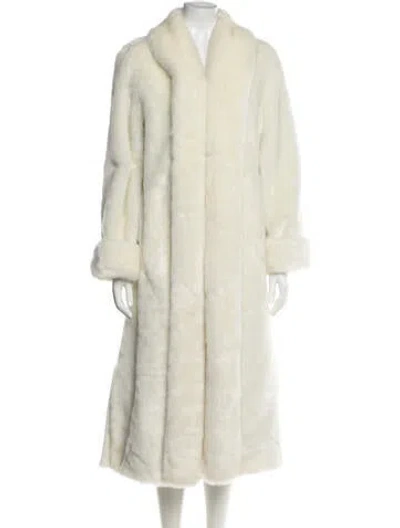 Pre-owned Dennis Basso Faux Fur Faux Fur Coat In Neutral