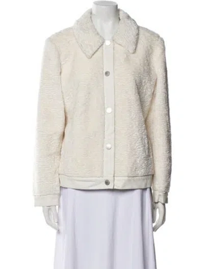 Pre-owned Dennis Basso Faux Fur Faux Fur Jacket In Neutral