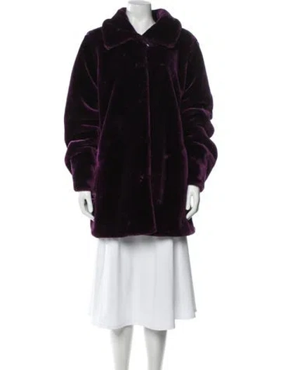 Pre-owned Dennis Basso Faux Fur Jacket In Purple