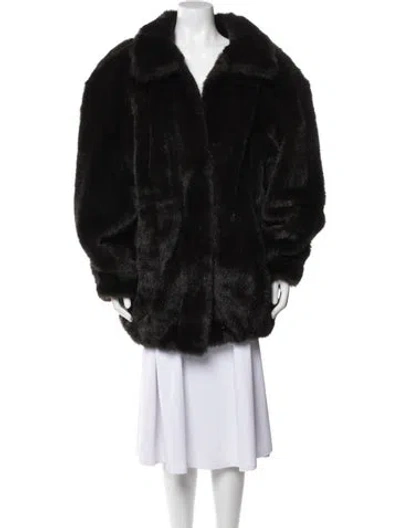 Pre-owned Dennis Basso Fur Coat In Black