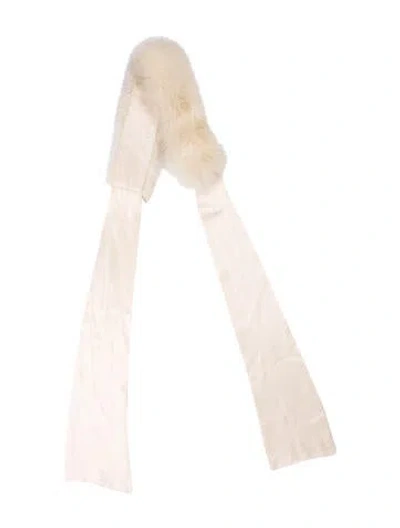 Pre-owned Dennis Basso Fur Scarf In Neutral
