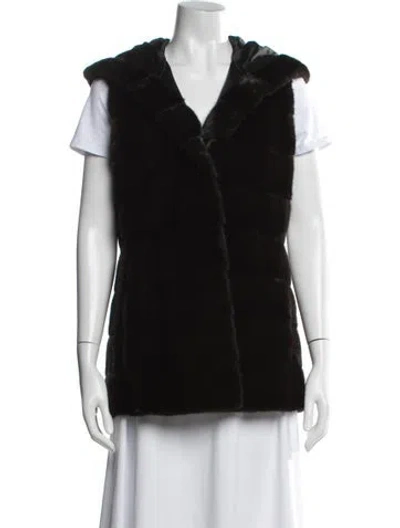 Pre-owned Dennis Basso Mink Faux Fur Jacket In Brown