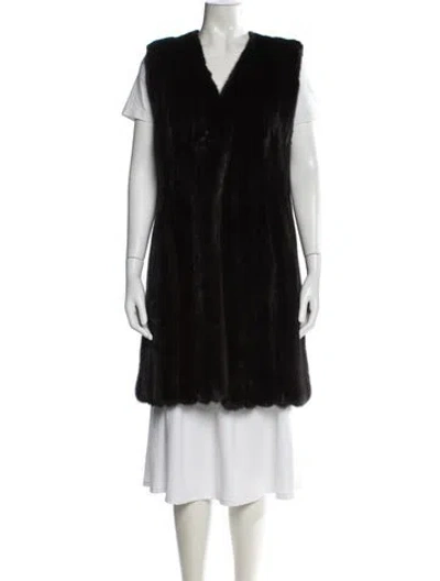 Pre-owned Dennis Basso Mink Fur Coat In Black