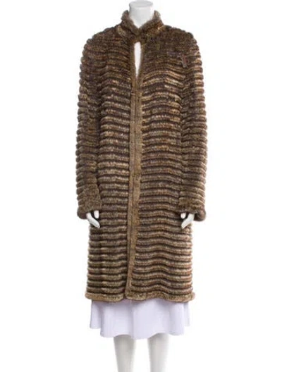 Pre-owned Dennis Basso Mink Fur Coat In Neutral