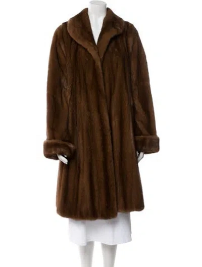 Pre-owned Dennis Basso Mink Fur Coat In Neutral