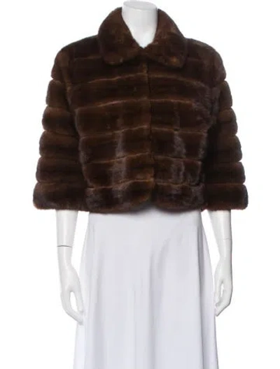 Pre-owned Dennis Basso Mink Fur Jacket In Brown