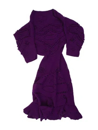 Pre-owned Dennis Basso Mock Neck Sweater In Purple