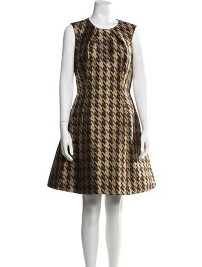 Pre-owned Dennis Basso Patterned Knee-length Dress In Multicolor