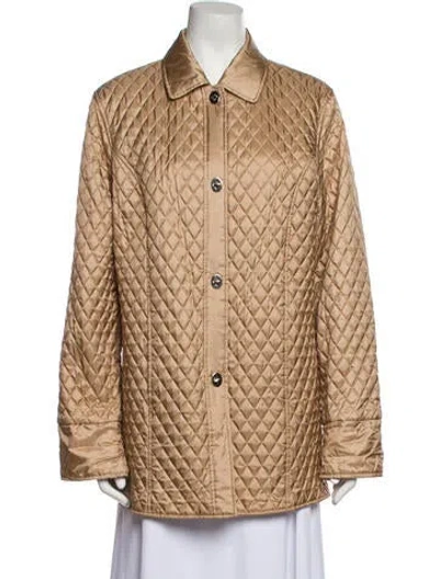 Pre-owned Dennis Basso Silk Coat In Neutral