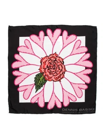 Pre-owned Dennis Basso Silk Floral Print Bandana In Pink