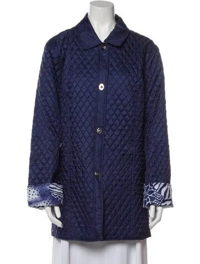 Pre-owned Dennis Basso Silk Jacket In Blue