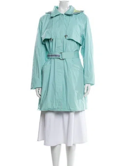 Pre-owned Dennis Basso Trench Coat In Blue