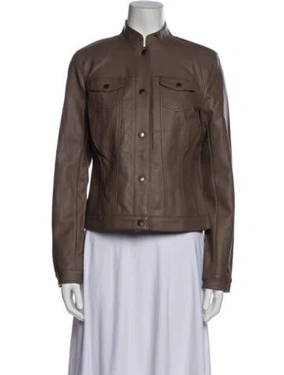 Pre-owned Dennis Basso Utility Jacket In Neutral