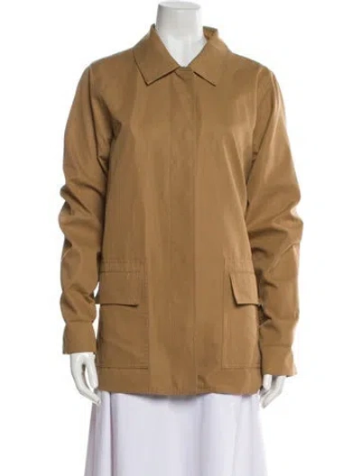 Pre-owned Dennis Basso Utility Jacket In Neutral