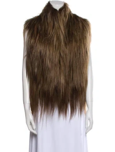 Pre-owned Dennis Basso Vest In Brown