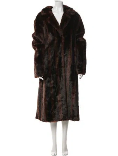Pre-owned Dennis Basso Vintage Faux Fur Coat W/ Tags In Brown