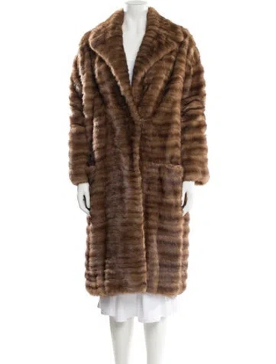 Pre-owned Dennis Basso Vintage Mink Fur Coat In Brown