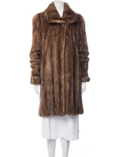 Pre-owned Dennis Basso Vintage Mink Fur Coat In Brown