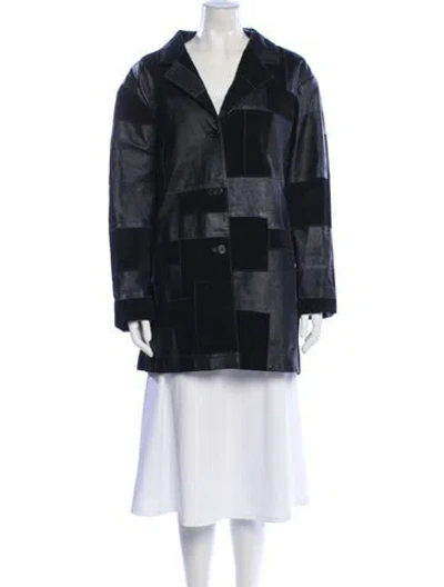 Pre-owned Dennis Basso Vintage Plaid Print Jacket In Black