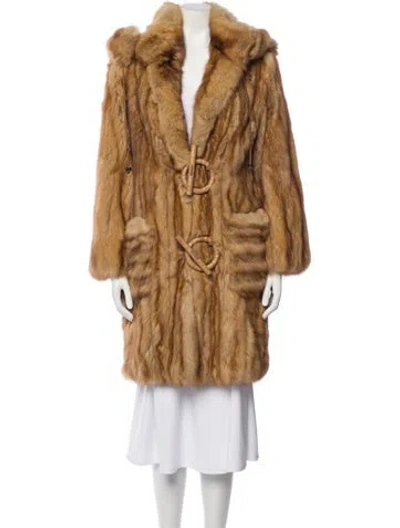 Pre-owned Dennis Basso Vintage Sable Faux Fur Coat In Brown