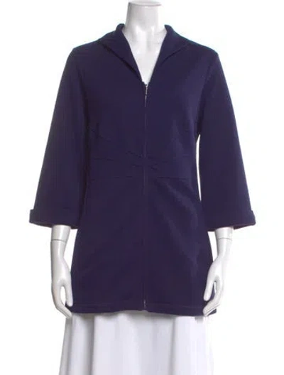 Pre-owned Dennis Basso V-neck Sweater In Purple