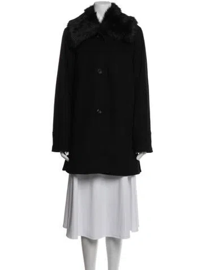 Pre-owned Dennis Basso Wool Coat In Blue