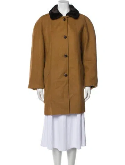 Pre-owned Dennis Basso Wool Coat In Neutral