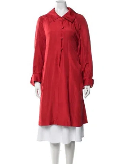 Pre-owned Dennis Basso Wool Coat In Red