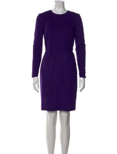 Pre-owned Dennis Basso Wool Knee-length Dress In Purple