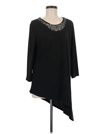 Pre-owned Dennis By Dennis Basso 3/4 Sleeve Blouse In Black