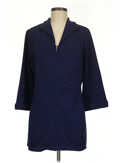 Pre-owned Dennis By Dennis Basso 3/4 Sleeve Blouse In Blue