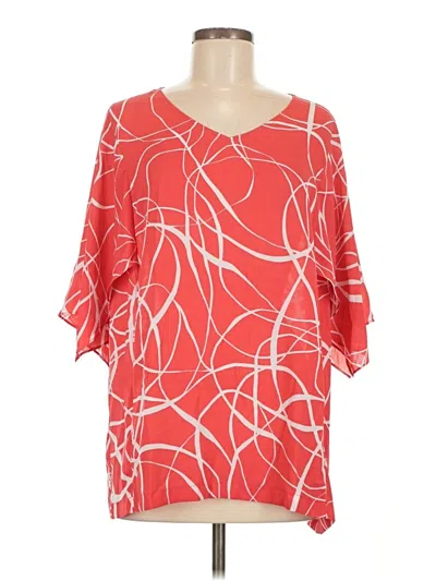 Pre-owned Dennis By Dennis Basso 3/4 Sleeve Blouse In Orange