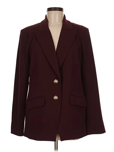 Pre-owned Dennis By Dennis Basso Blazer Jacket In Burgundy