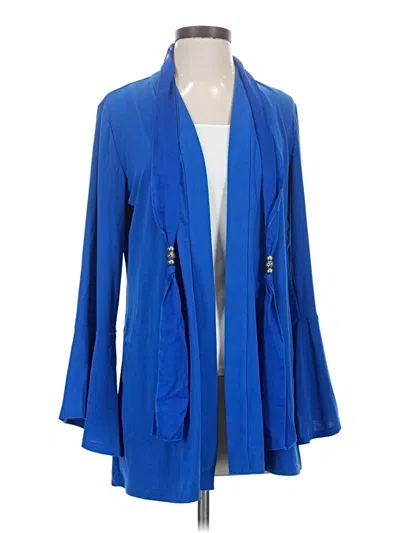 Pre-owned Dennis By Dennis Basso Cardigan Sweater In Blue