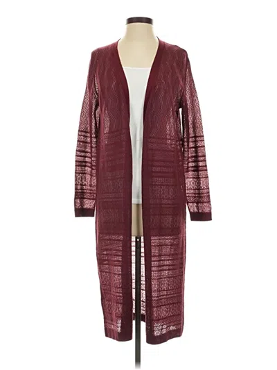 Pre-owned Dennis By Dennis Basso Cardigan Sweater In Burgundy