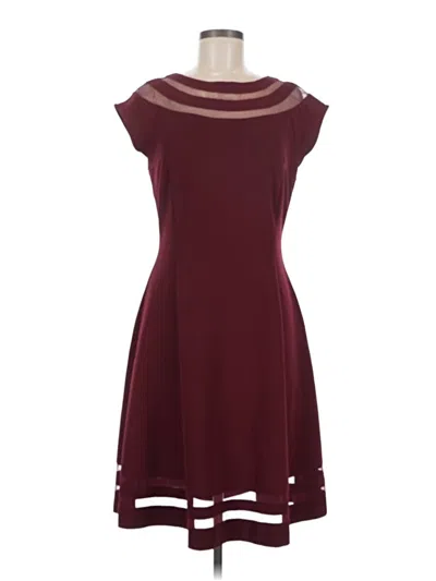Pre-owned Dennis By Dennis Basso Cocktail Dress In Burgundy