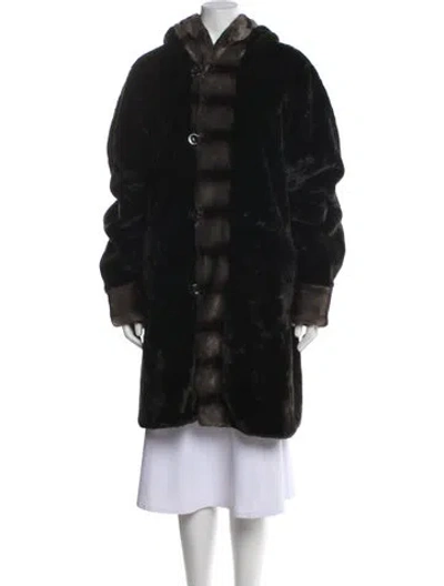 Pre-owned Dennis By Dennis Basso Faux Fur Faux Fur Coat In Black