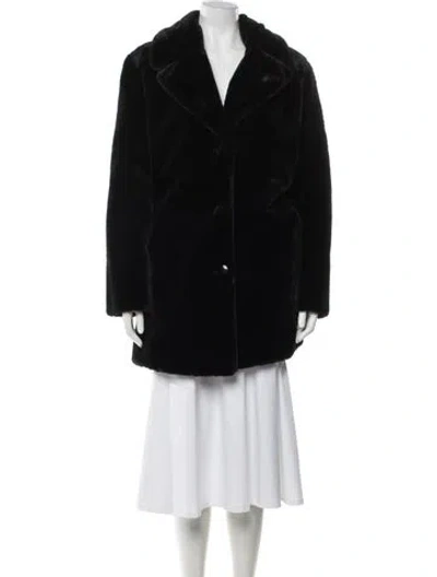 Pre-owned Dennis By Dennis Basso Faux Fur Faux Fur Coat In Black