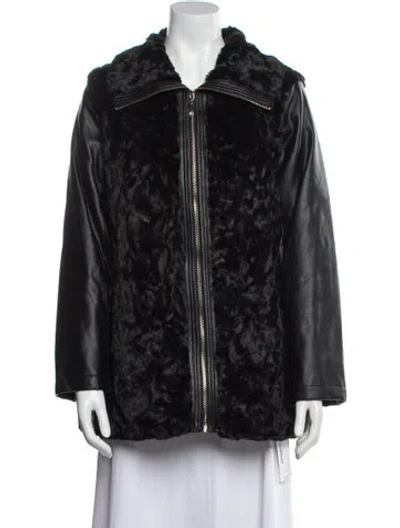 Pre-owned Dennis By Dennis Basso Faux Fur Jacket In Black