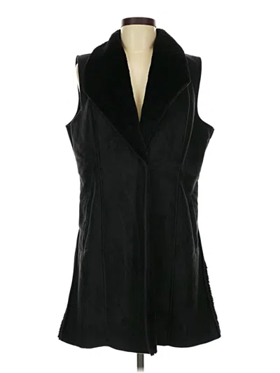 Pre-owned Dennis By Dennis Basso Faux Fur Vest In Black