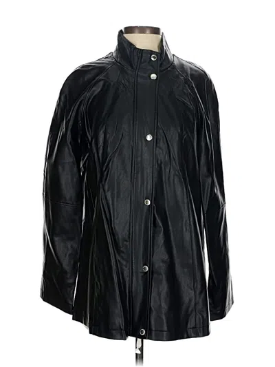 Pre-owned Dennis By Dennis Basso Faux Leather Jacket In Black