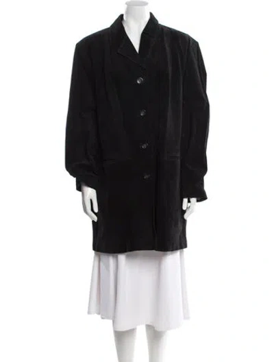 Pre-owned Dennis By Dennis Basso Leather Jacket In Black