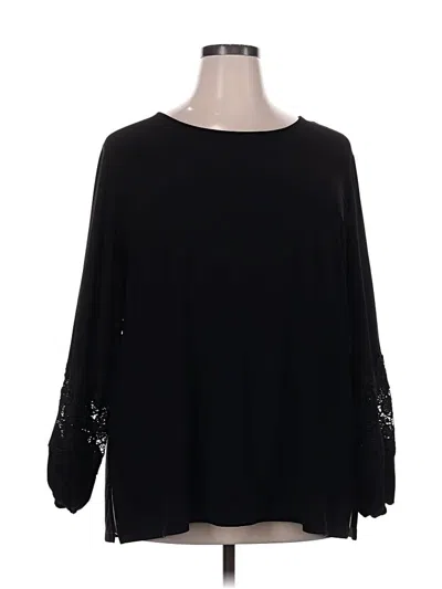 Pre-owned Dennis By Dennis Basso Long Sleeve Blouse In Black