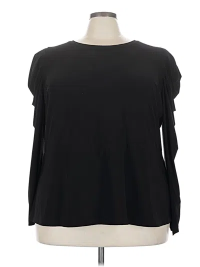 Pre-owned Dennis By Dennis Basso Long Sleeve Blouse In Black