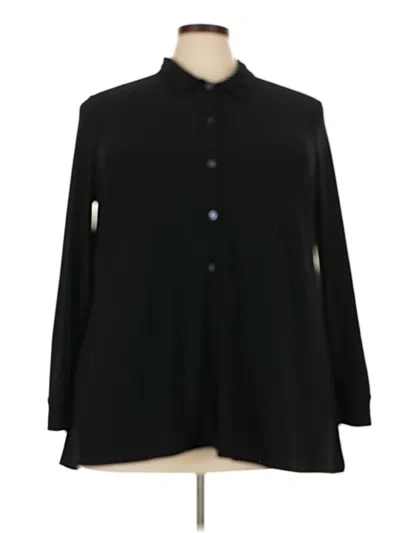 Pre-owned Dennis By Dennis Basso Long Sleeve Blouse In Black