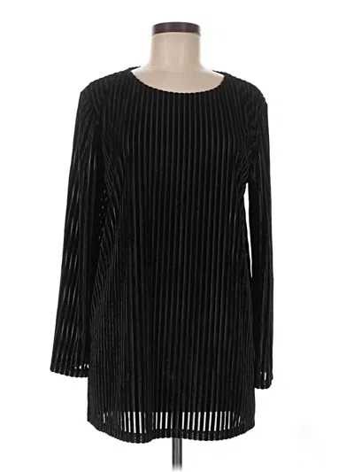 Pre-owned Dennis By Dennis Basso Long Sleeve Blouse In Black