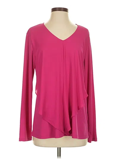 Pre-owned Dennis By Dennis Basso Long Sleeve Blouse In Pink